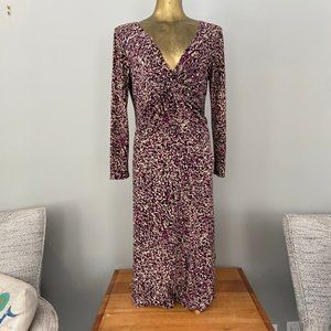 Plum & Taupe patterned knee length dress